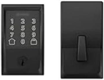 Encode Wi-Fi Smart Lock with Century Handleset Entry Set for Front Door, Matte Black — Smart Lock, SCHLAGE