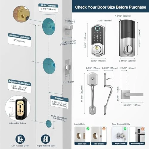 Keyless Entry Door Lock with Handle — Smart Lock, SMONET