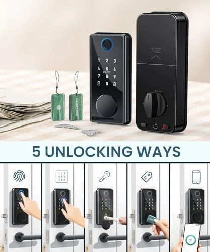 Smart Deadbolt Lock with Keypad Fingerprint Touchscreen & App Control — Smart Lock, PSOS