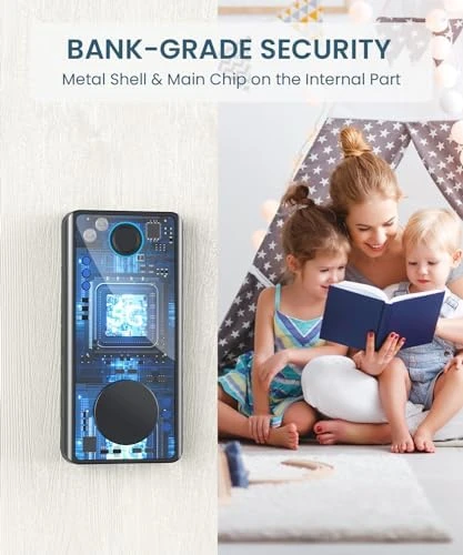 Smart Deadbolt Lock with Keypad Fingerprint Touchscreen & App Control — Smart Lock, PSOS