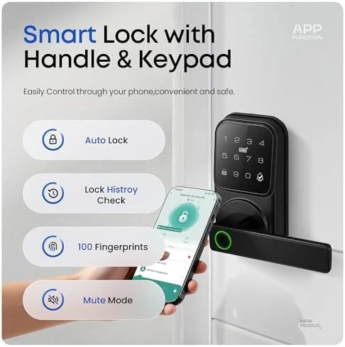 Smart Door Handle Lock with Touchscreen Keypad — Smart Lock, Heittis