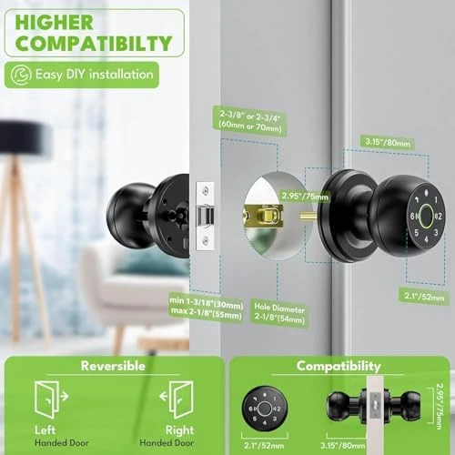 Smart Door Knob with Fingerprint Lock — Smart Lock, AIMNAPS