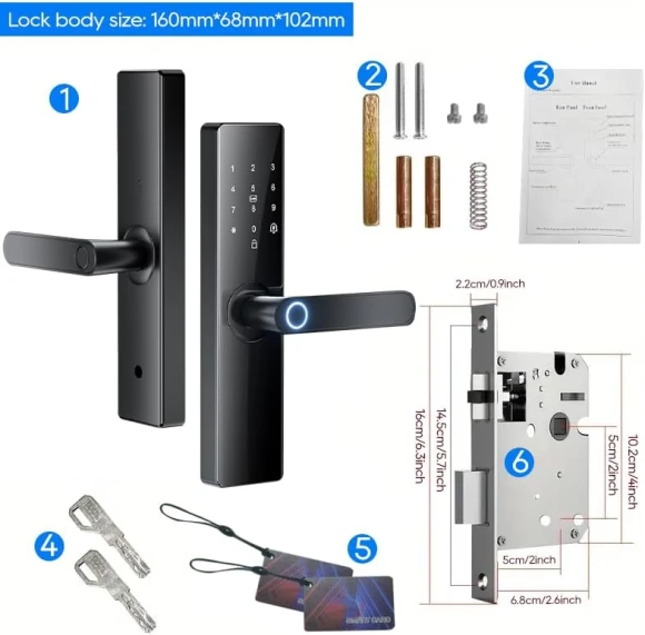 Smart Electronic Door Lock with Fingerprint Biometric — Smart Lock, Generic