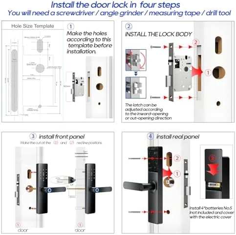 Smart Electronic Door Lock with Fingerprint Biometric — Smart Lock, Generic