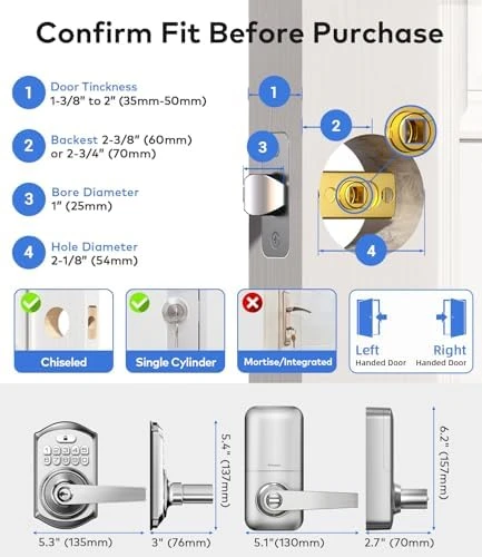 Smart Keypad Door Lock with Handle — Smart Lock, TEEHO