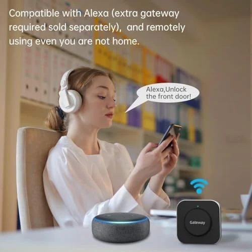 Smart Lock Front Door with Handle, Keyless Entry Door Lock Set, Fingerprint Smart Deadbolt with App Bluetooth,... — Smart Lock, SMONET