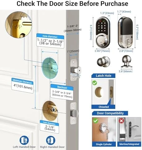 Smart Lock with 2 Knob Handle Set — Smart Lock, Veise