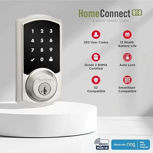 Touchscreen Lock with Z-Wave Long Range — Smart Lock, Kwikset