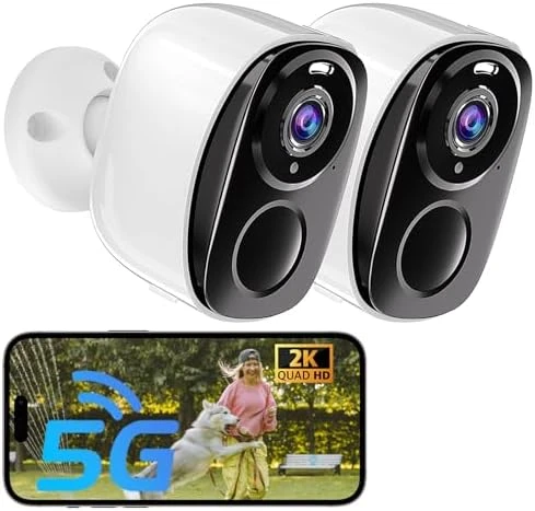 Upgraded 5G/2.4G WiFi Security Cameras Wireless Outdoor, 2K Battery Powered Home Indoor Camera with AI Motion Detection — Security Camera, ELECCTV