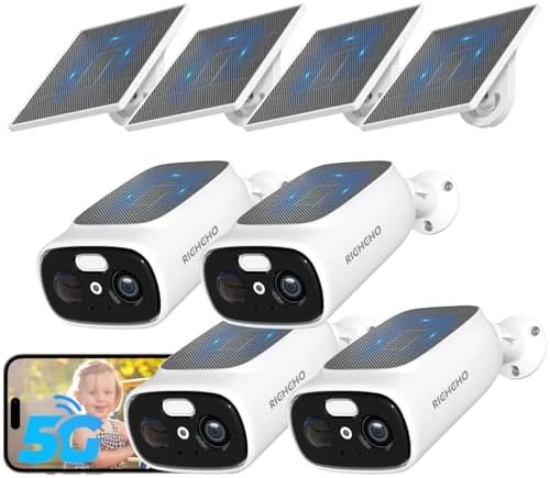 WiFi Cameras with Double Solar Panels — Security Camera, RICHCHO