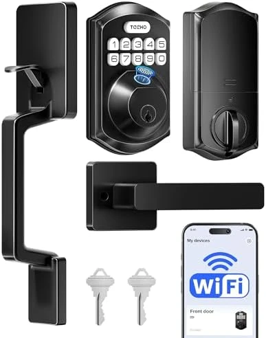 WiFi Keypad Door Lock with Handle Set — Smart Lock, TEEHO
