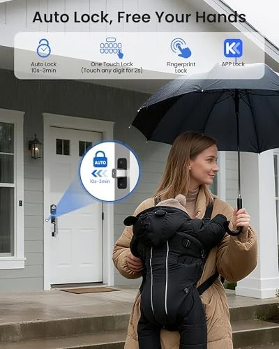 WiFi Keypad Door Lock with Handle Set — Smart Lock, TEEHO