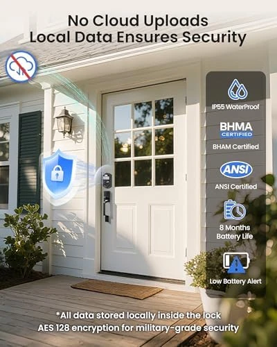 WiFi Keypad Door Lock with Handle Set — Smart Lock, TEEHO