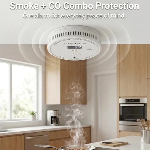 WiFi Smoke Detector and Carbon Monoxide Detector Combo — Air Quality Monitor, ANTERCITE