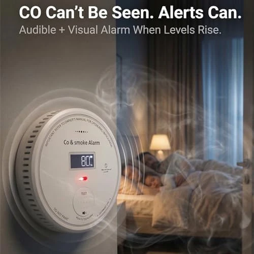 WiFi Smoke Detector and Carbon Monoxide Detector Combo — Air Quality Monitor, ANTERCITE