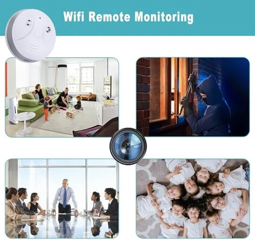 1080P Indoor Security Camera with Smoke Detector — Security Camera, Huxuoit