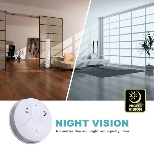1080P Indoor Security Camera with Smoke Detector — Security Camera, Huxuoit
