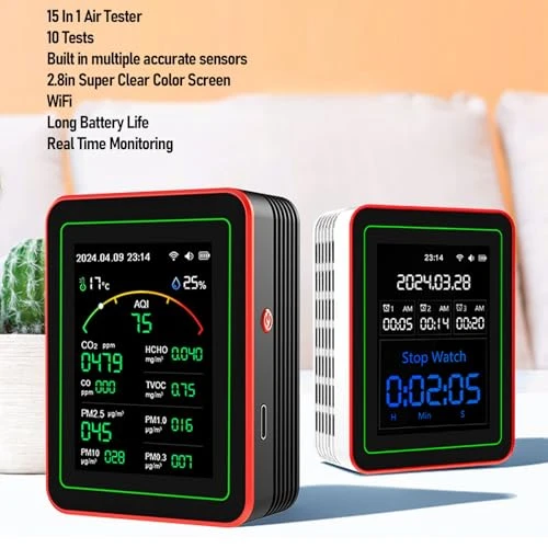 15-in-1 WiFi Air Quality Monitor — Air Quality Monitor, Eujgoov