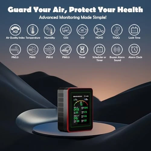 Professional 15-in-1 Air Quality Monitor with Smartphone APP — Air Quality Monitor, Sonovara