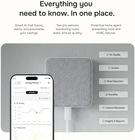 Smart Home Agent — 9-in-1 Smart Sensor, Noise & Motion Detector, Air Quality Monitor — Air Quality Monitor, Layla Eco Store