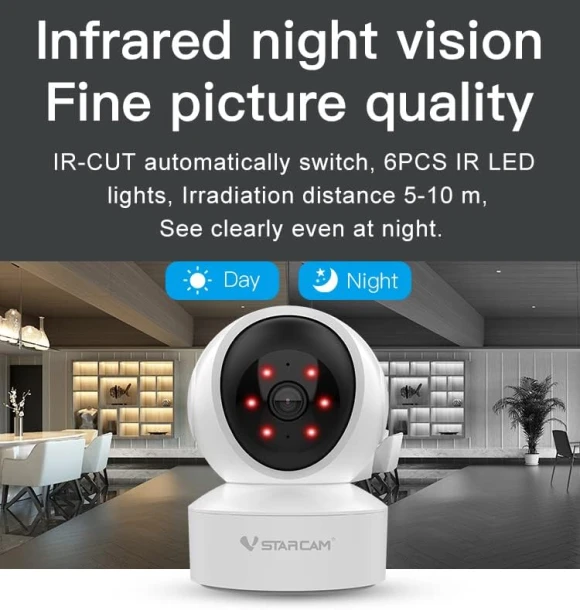 Smart Indoor WiFi IP Camera Pan & Tilt — Security Camera, visiPower
