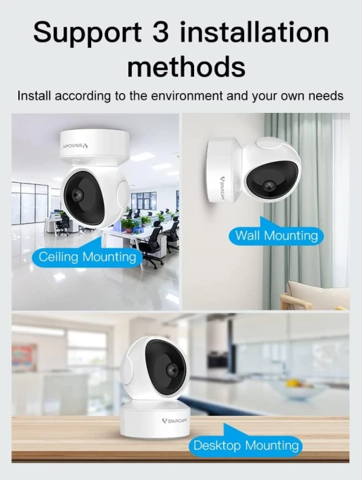 Smart Indoor WiFi IP Camera Pan & Tilt — Security Camera, visiPower