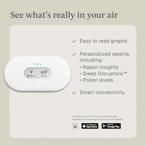 View Plus - Battery Powered Radon & Air Quality Monitor — Air Quality Monitor, Airthings
