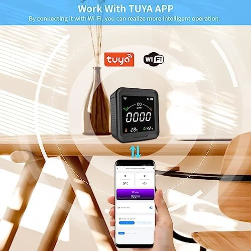 WiFi Carbon Monoxide Detector, 3-in-1 Air Quality Monitor — Air Quality Monitor, Protmex