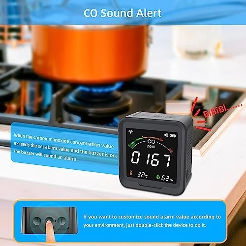 WiFi Carbon Monoxide Detector, 3-in-1 Air Quality Monitor — Air Quality Monitor, Protmex