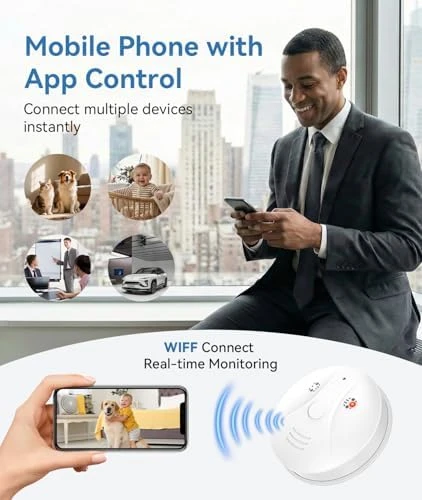 Wireless WiFi Indoor Camera Smoke Detector — Security Camera, DTCRCH