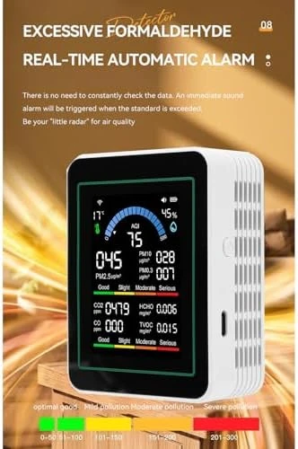 10-in-1 WiFi Air Quality Meter — Air Quality Monitor, Yobadam