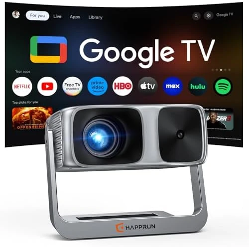 2000 ANSI Outdoor Projector with Google TV — Smart Projector, HAPPRUN