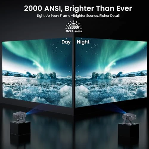 2000 ANSI Outdoor Projector with Google TV — Smart Projector, HAPPRUN