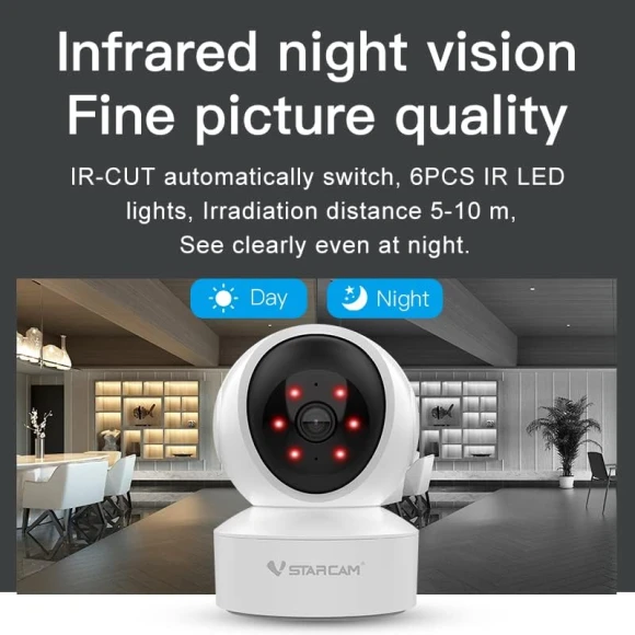 4MP Smart Indoor WiFi IP Camera Pan & Tilt — Security Camera, visiPower