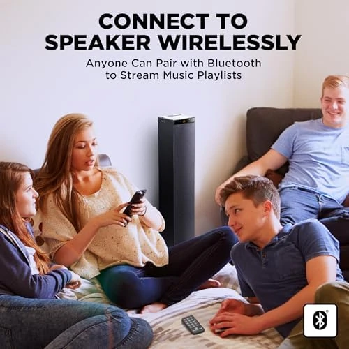 Bluetooth Tower Speaker with Subwoofer Built in — Desk Lamp, Visit the GOgroove Store