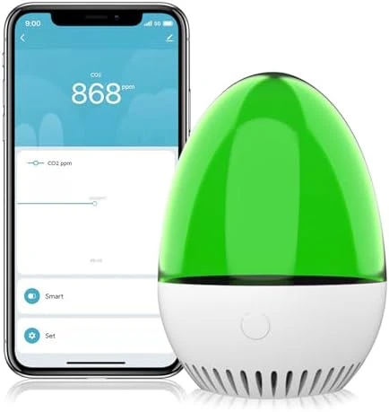 CO2 Air Quality Meter with Temperature Humidity Display — Air Quality Monitor, Eujgoov