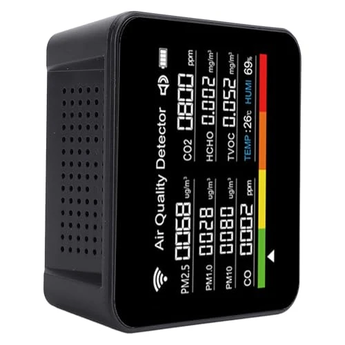 Smart Air Quality Meter, 14 in 1 HCHO PM2.5 VOC Temperature Humidity Detector with WiFi Connectivity and Clear Display... — Air Quality Monitor, YDuupxe