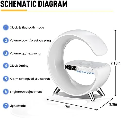 Smart LED Table Lamp with Wireless Charger — Desk Lamp, LeeNabao