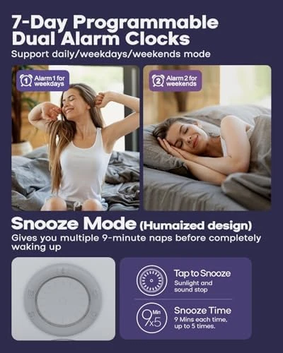 Smart Sunrise Alarm Clock with App Control & Bluetooth Speaker — Desk Lamp, Dekala