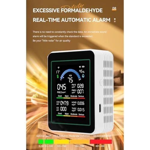WiFi Air Quality Monitor 10 in 1 — Air Quality Monitor, Eujgoov