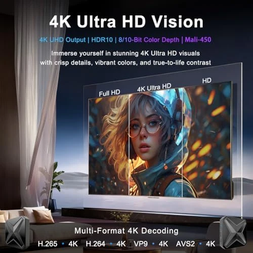 4K Streaming Media Player with Voice Remote — Smart TV, LEFFOT
