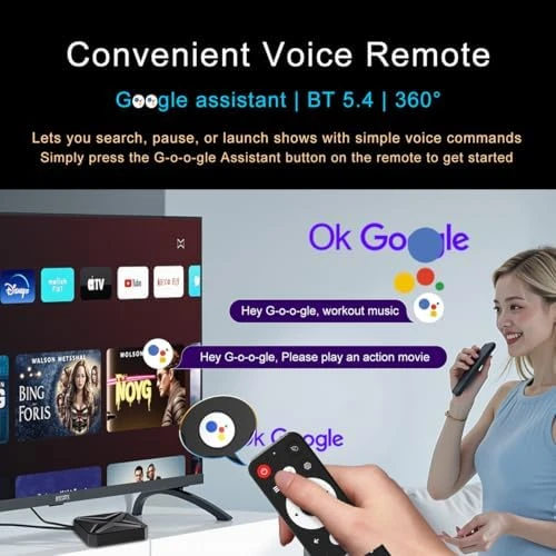 4K Streaming Media Player with Voice Remote — Smart TV, LEFFOT