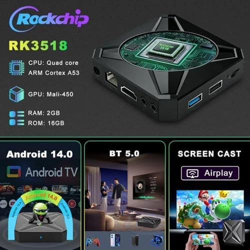 4K Ultra HD Smart TV Box with Voice Control — Smart TV, LEFFOT