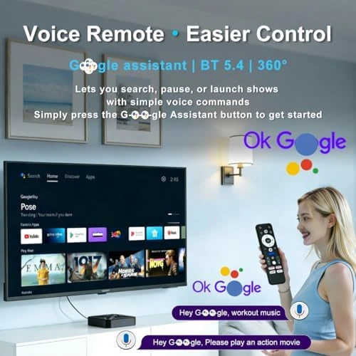 4K Ultra HD Smart TV Box with Voice Control — Smart TV, LEFFOT