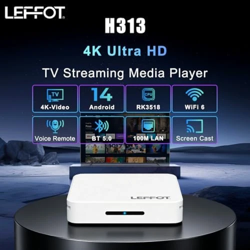 Android 14.0 TV Box 2026 — Smart TV, LEFFOT