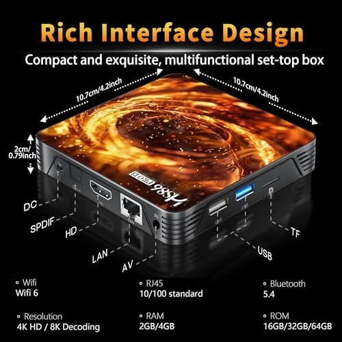 HS86 PRO13 TV Box — Smart TV, RUPA