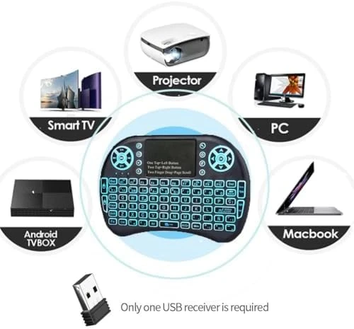 Mini Wireless Keyboard with Touchpad and Multimedia Keys — Bluetooth Keyboard, Sidiwen