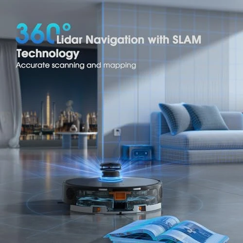 Robot Vacuum and Mop Combo, Self-Emptying with Smart Mapping — Robot Vacuum, SHELIKI