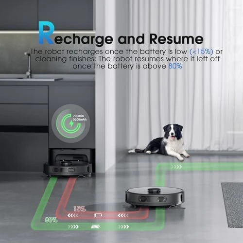 Robot Vacuum and Mop Combo, Self-Emptying with Smart Mapping — Robot Vacuum, SHELIKI