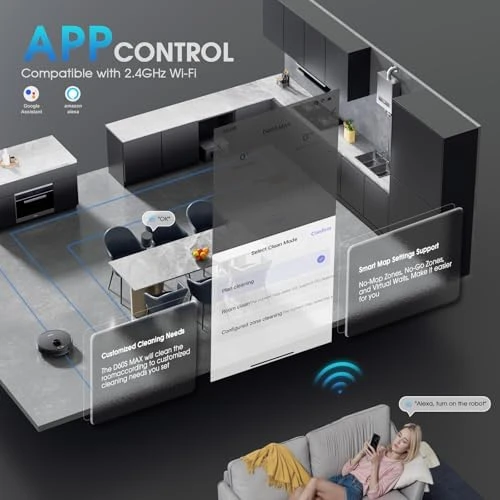 Robot Vacuum and Mop Combo, Self-Emptying with Smart Mapping — Robot Vacuum, SHELIKI